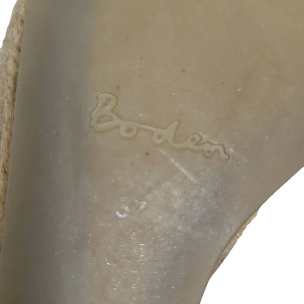 Boden Size 37 US 7 Brown Crossover Rope Platform Wedge Leather Espadrille Sandal
